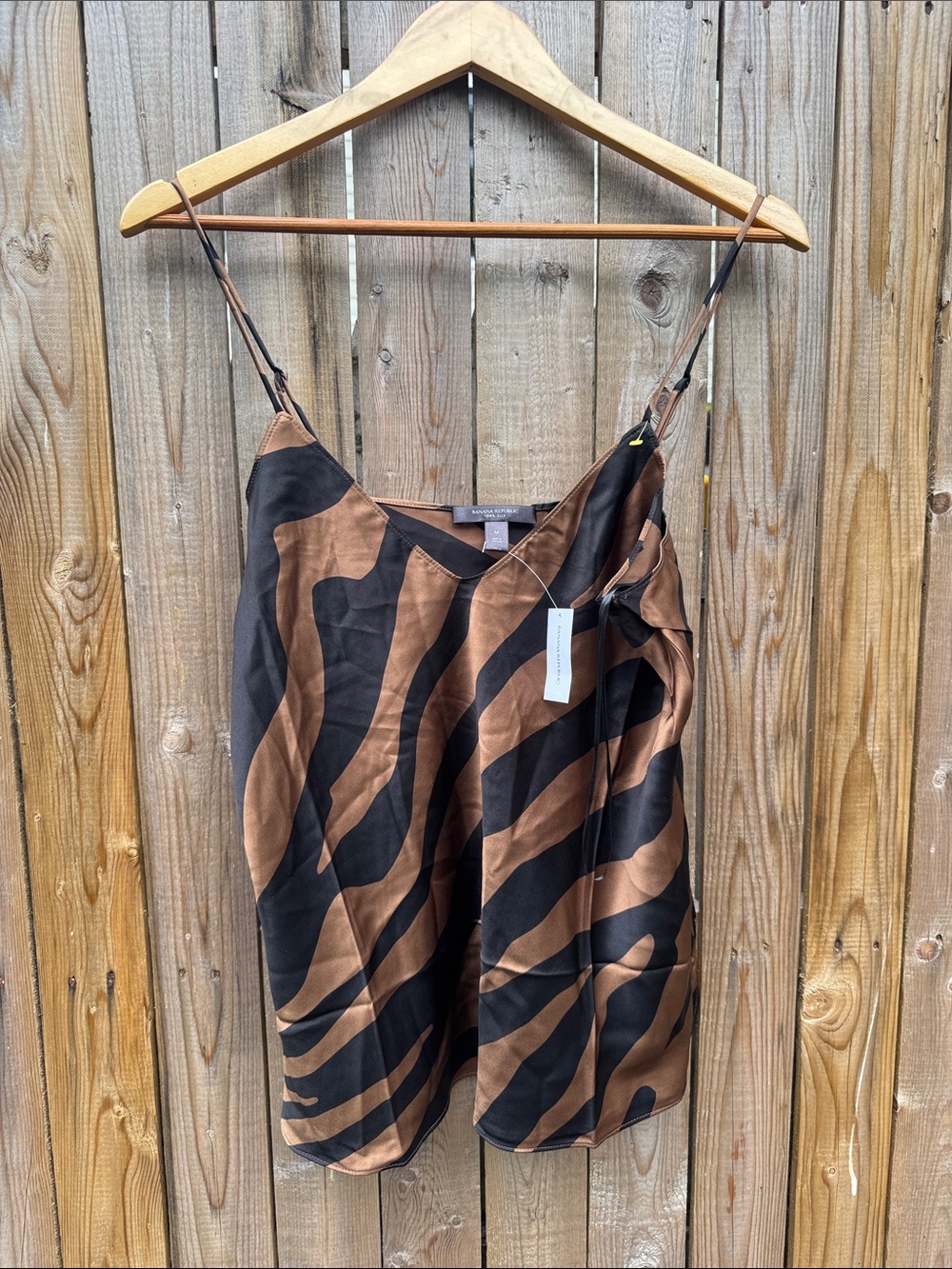 Banana Republic Brown and Black Silk Tank Top NWT